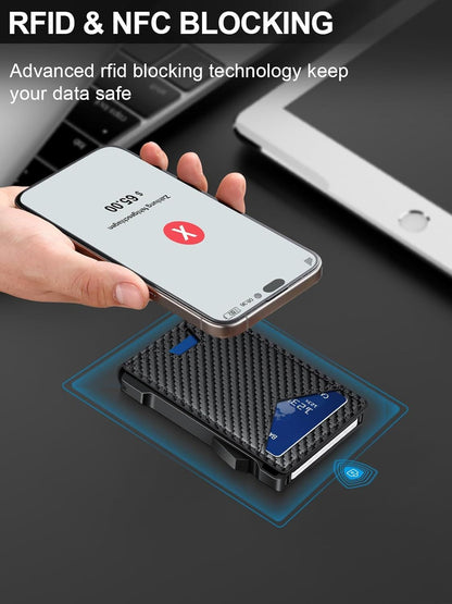 Wallet for Men RFID Wallet with 2 ID Windows & Money Clip, Slim Pop Up