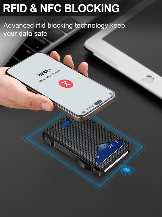 Wallet for Men RFID Wallet with 2 ID Windows & Money Clip, Slim Pop Up