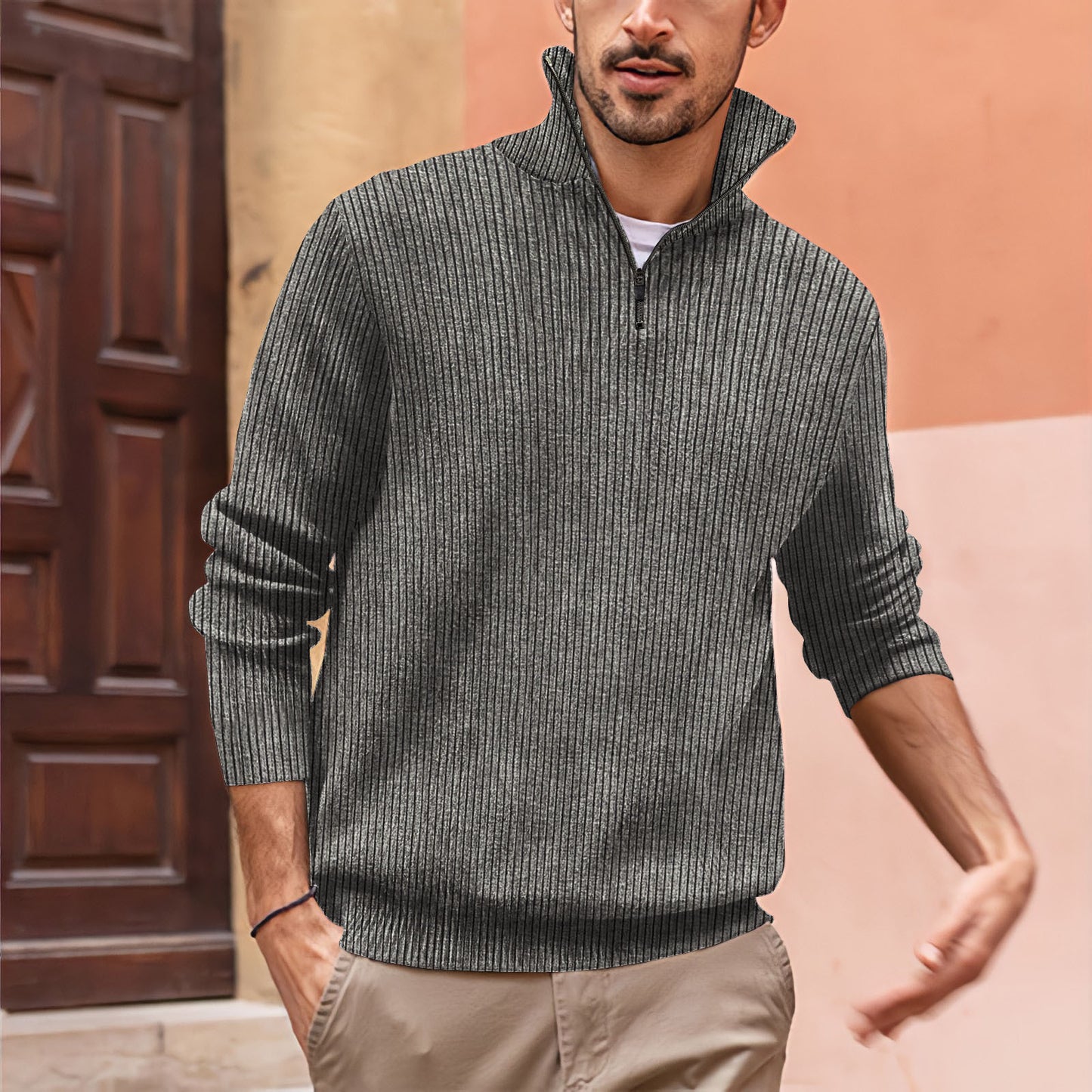 The Zip-Up High Neck Polo – Modern Comfort with a Twist