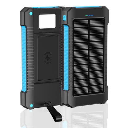 SolarFlex Wireless Charging Power Bank – Built-In Cable & Solar Energy