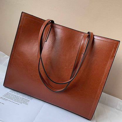 Women’s Luxe Cowhide Casual Commuter Tote Bag