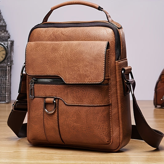 Men's Leather Crossbody Messenger Bag