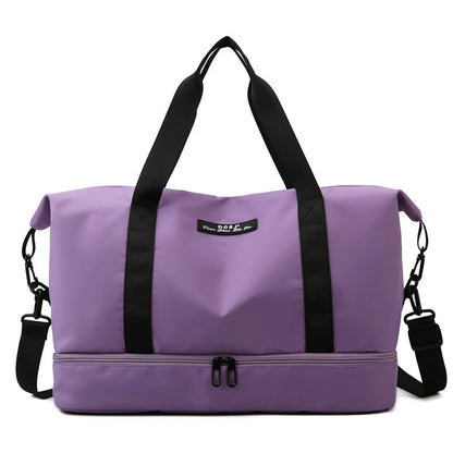 Bolsa de deporte y de fin de semana para mujer, impermeable, de viaje, con compartimento para zapatos