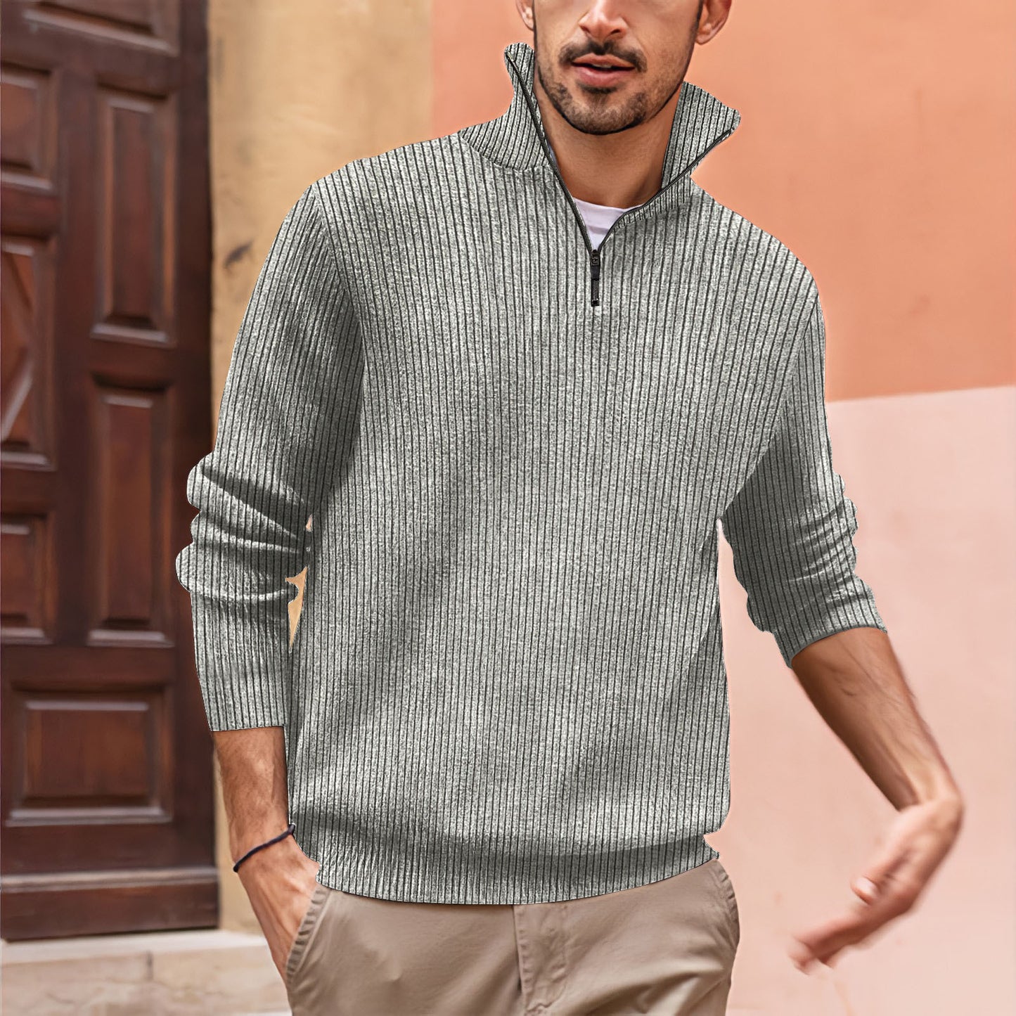 The Zip-Up High Neck Polo – Modern Comfort with a Twist