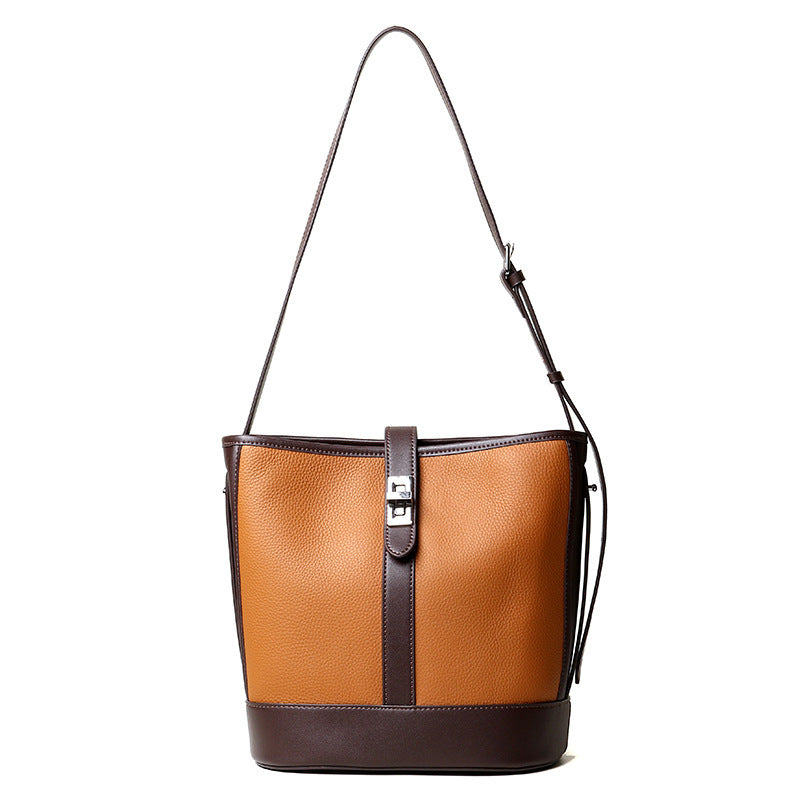 Luxe Carryall Cowhide Bucket Bag