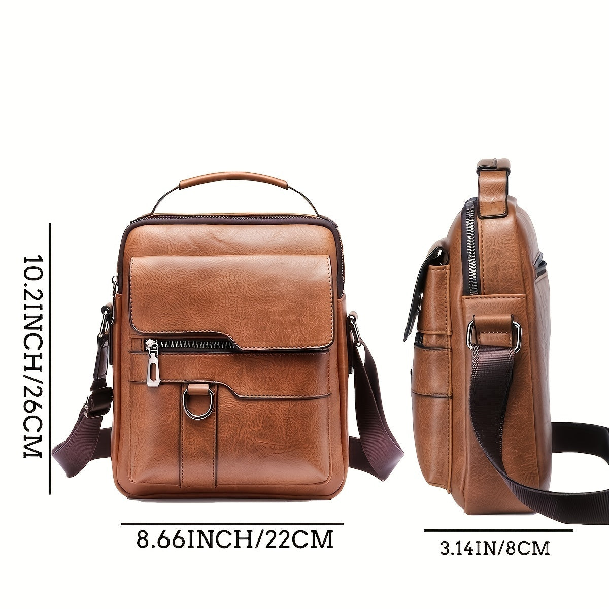 Men's Leather Crossbody Messenger Bag