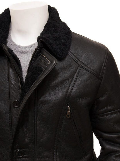 Martin Jackets Boehmer Men's Black Leather Shearling Jacket