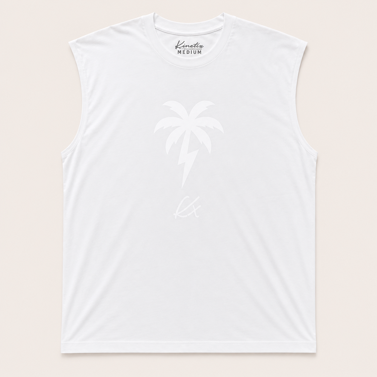 KX Thunder Palm Muscle Tee (Snow White)