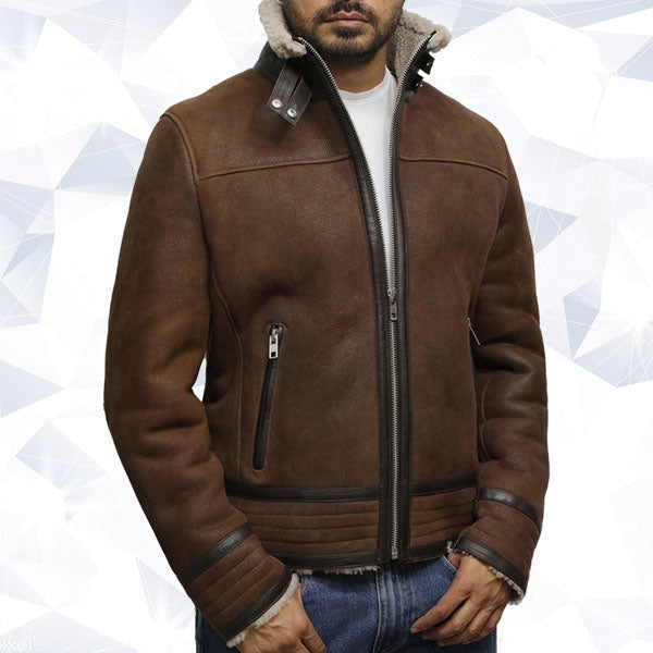 Martin Jackets Men's Vintage Brown Sheepskin Shearling Jacket