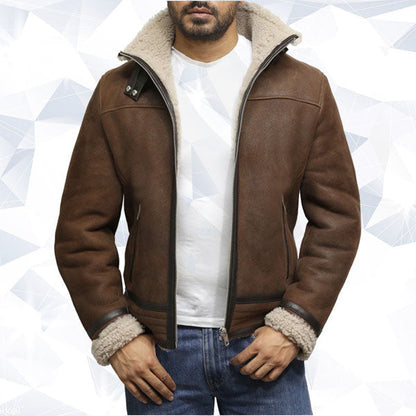 Martin Jackets Men's Vintage Brown Sheepskin Shearling Jacket
