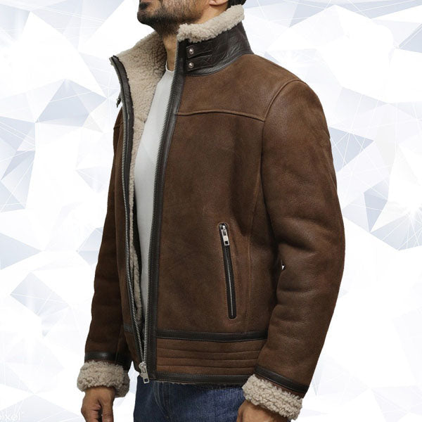 Martin Jackets Men's Vintage Brown Sheepskin Shearling Jacket