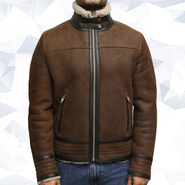 Martin Jackets Men's Vintage Brown Sheepskin Shearling Jacket