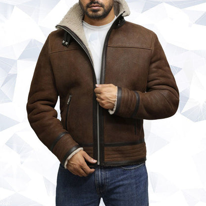 Martin Jackets Men's Vintage Brown Sheepskin Shearling Jacket