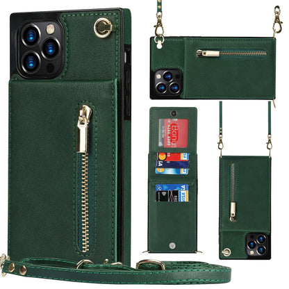 Slim iPhone Wallet Case with Crossbody Strap