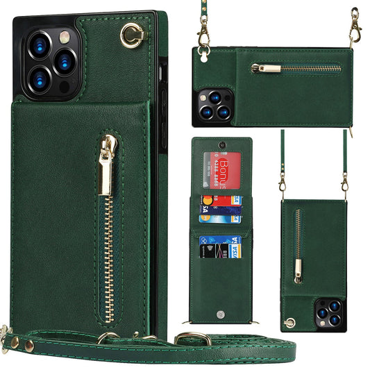 Slim iPhone Wallet Case with Crossbody Strap