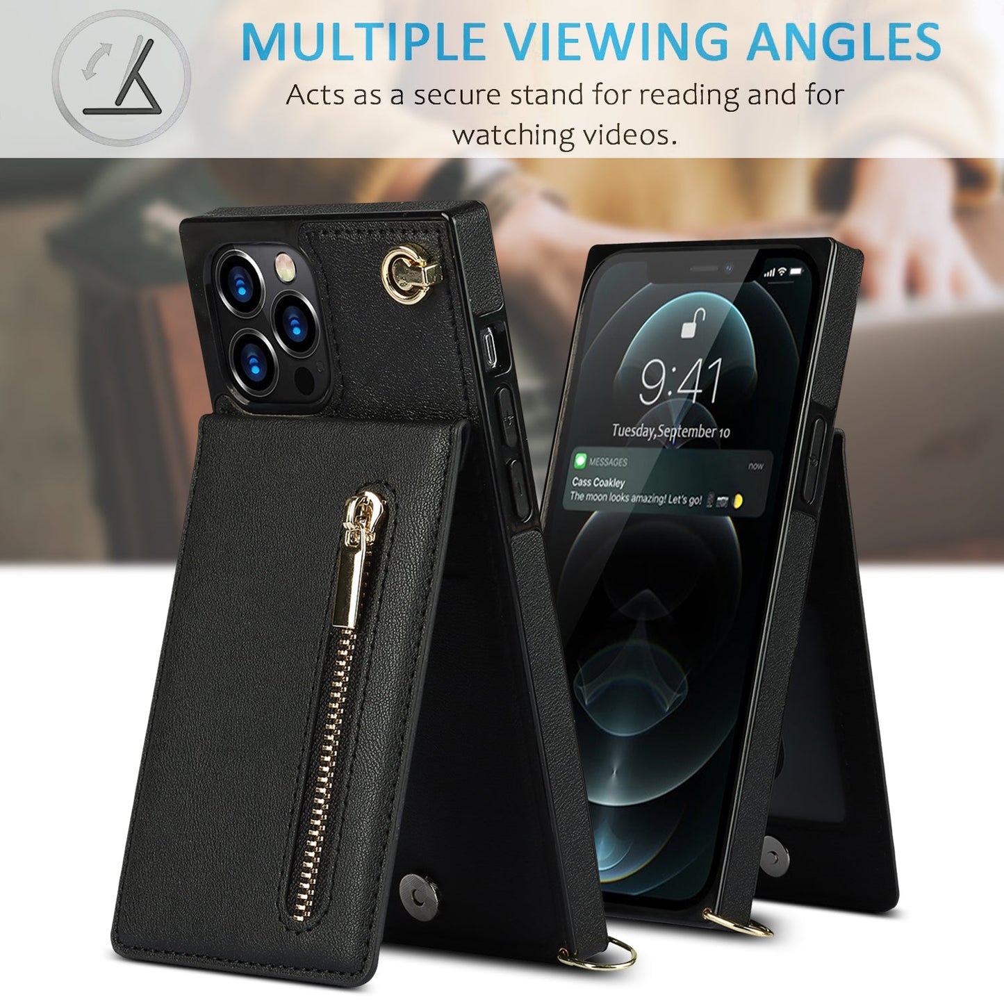 Slim iPhone Wallet Case with Crossbody Strap
