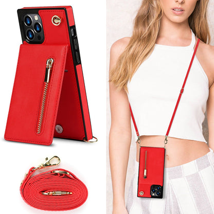 Slim iPhone Wallet Case with Crossbody Strap