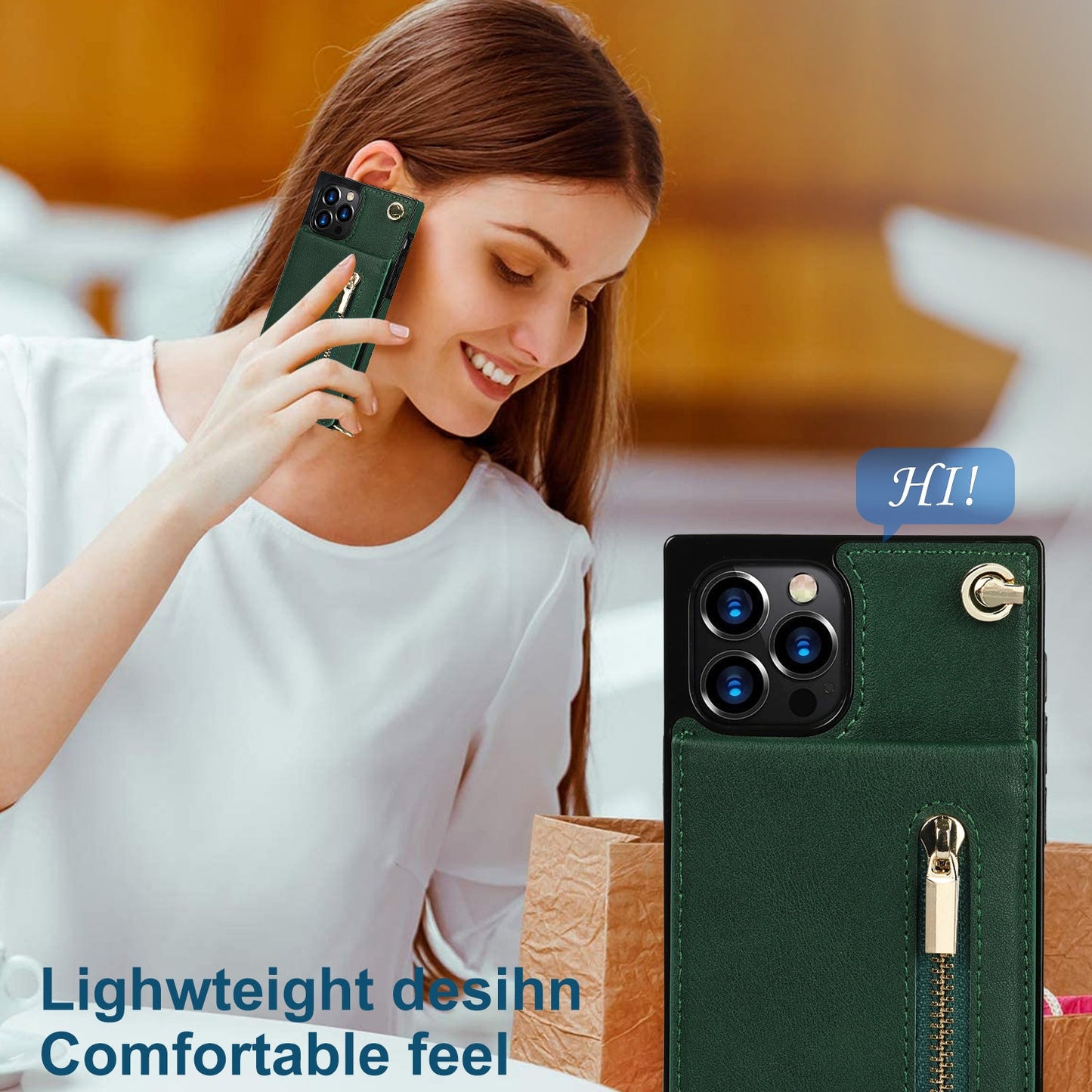 Slim iPhone Wallet Case with Crossbody Strap