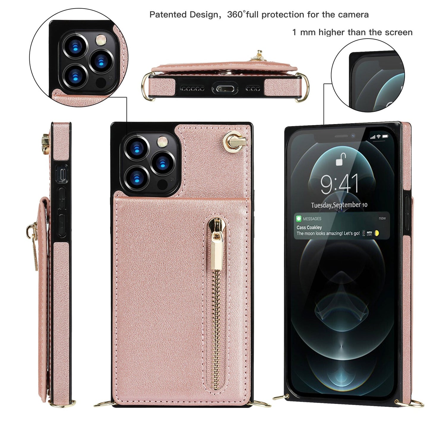 Slim iPhone Wallet Case with Crossbody Strap