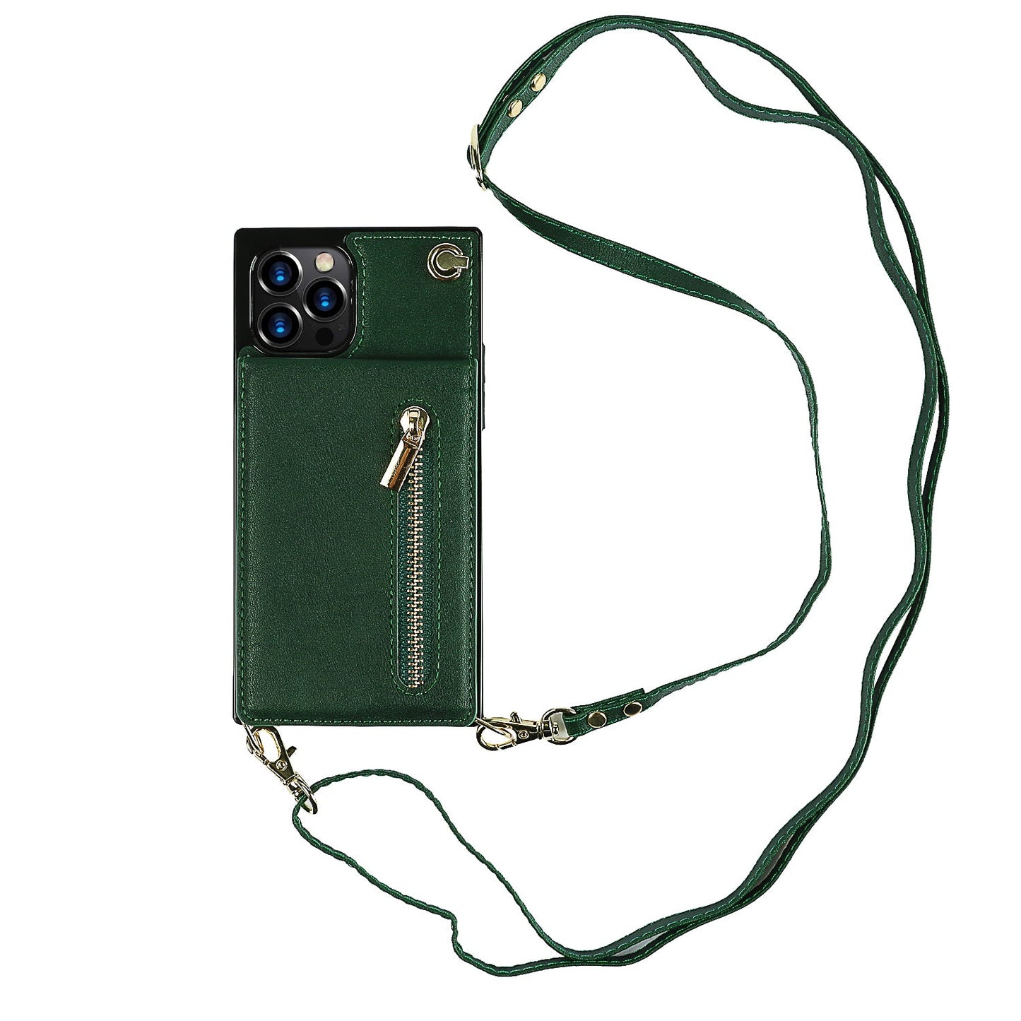 Slim iPhone Wallet Case with Crossbody Strap