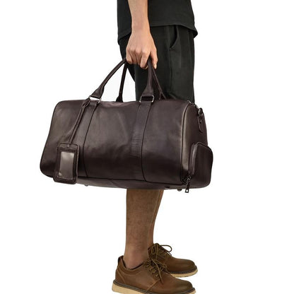 The Endre Vintage Leather Weekender Duffel