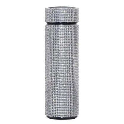 Sport Sterlling Creative Diamond Thermos Bottle Water Bottle Stainless Steel Smart Temperature Display Vacuum Flask Mug Gift for Men Women